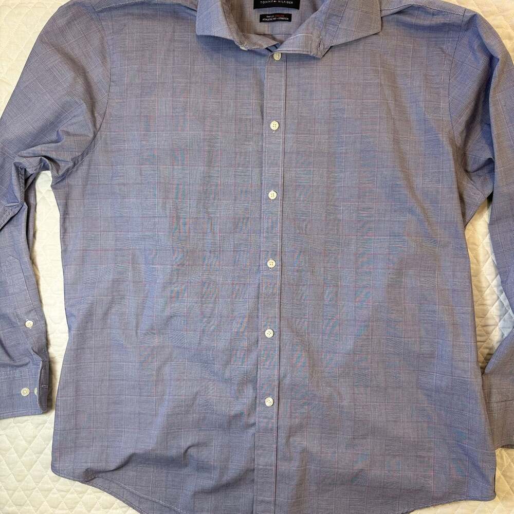 Tommy Hilfiger Men's Athletic Fit Gingham Dress Shirt